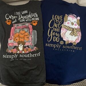 Simply Southern Kids' Short Sleeve Tees - Charcoal and Navy